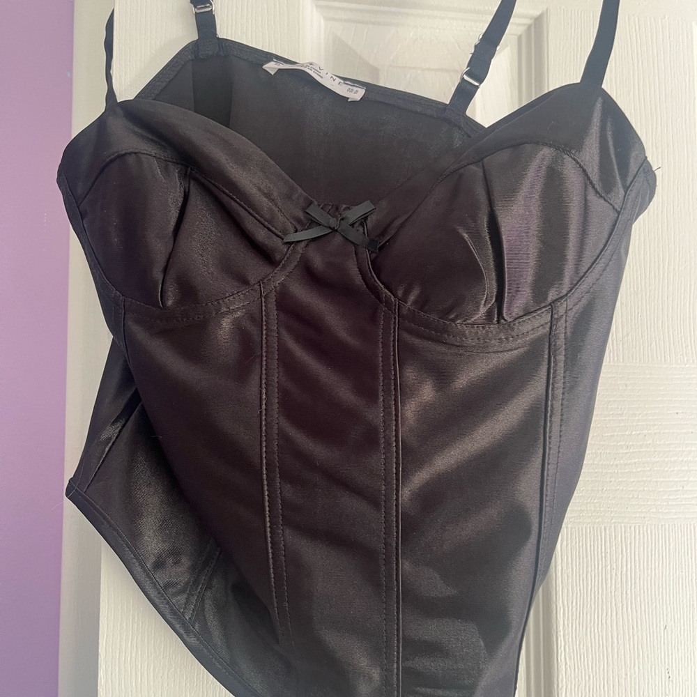 Ardene Black Satin Corset Top